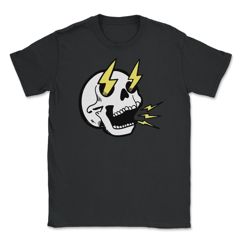 Electrifying Skull Halloween T Shirts & Gifts Unisex T-Shirt - Black
