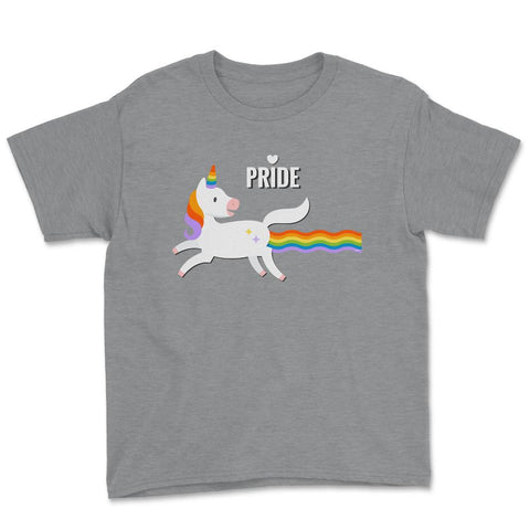 Rainbow Unicorn Gay Pride Month t-shirt Shirt Tee Gift Youth Tee - Grey Heather