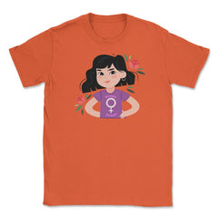 Women Power Girls T-Shirt Feminism Shirt Top Tee Gift Unisex T-Shirt - Orange