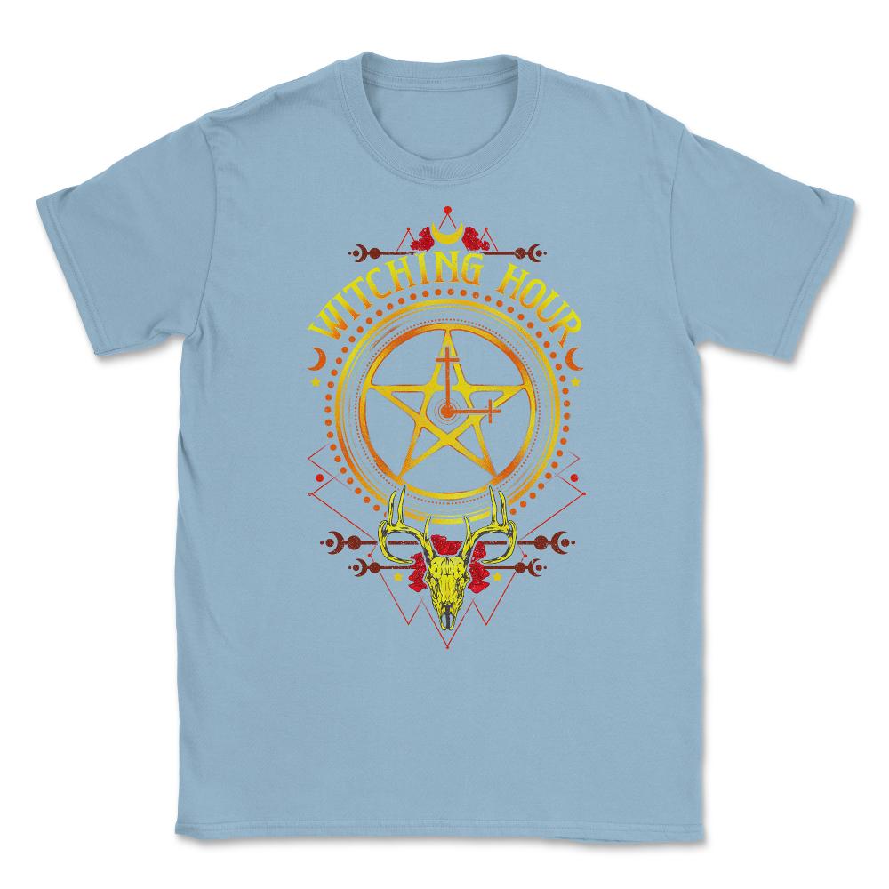 Witching-Hour Pentagram Symbol Halloween Gift Unisex T-Shirt - Light Blue