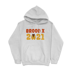 Cicada Brood X 2021 Reemergence Theme Design graphic Hoodie - White