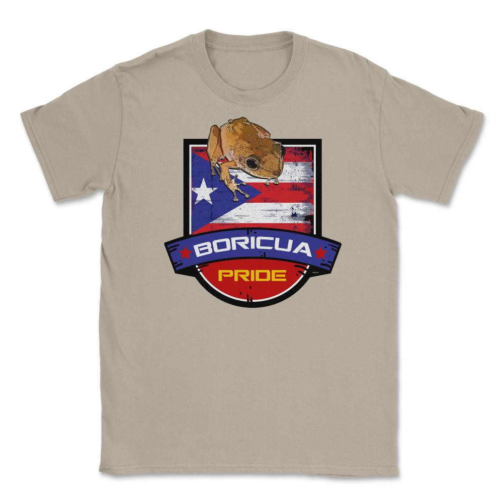 Boricua Pride Coqui & Puerto Rico Flag T-Shirt  & Gifts Unisex T-Shirt - Cream