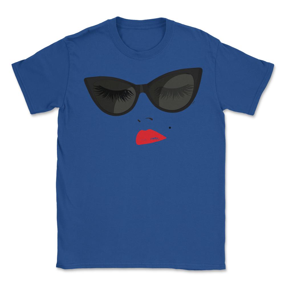 Eyeglasses Lips & Lipstick T-Shirt  Unisex T-Shirt - Royal Blue