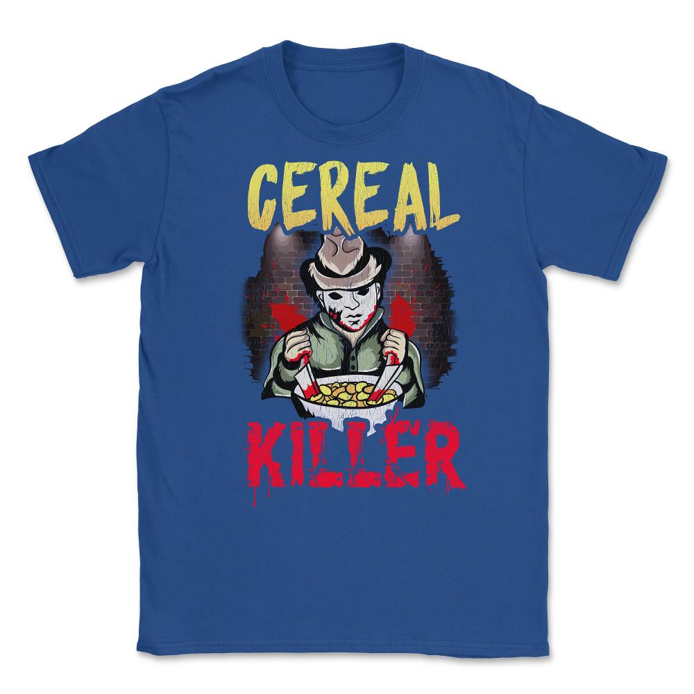 Cereal Killer Criminal with bloody knives Hallowee Unisex T-Shirt - Royal Blue