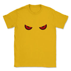 Evil Red Scary Eyes Halloween T Shirts & Gifts Unisex T-Shirt - Gold