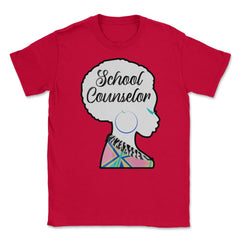 School Counselor Woman African American Roots Afro Hair design Unisex - Red