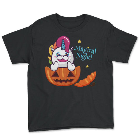 Magical Night! Halloween Unicorn Shirt Gifts Youth Tee - Black