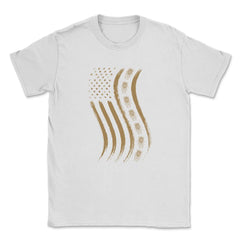 Cicada Line in Distressed US Flag for Cicada Reemergence design - White