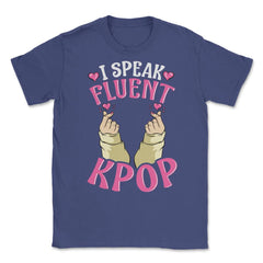 I speak Fluent K-Pop Korean Love Sign Fingers for Music Fans print - Purple