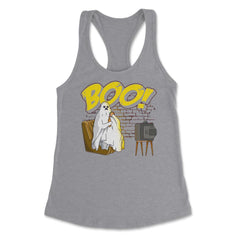 Boo! Ghost Watching TV, Drinking & Eating a Hamburger Funny graphic - Heather Grey