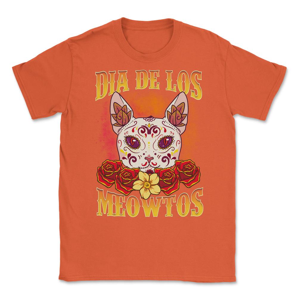 Dia de los Meowtos Beautiful Halloween Cat Unisex T-Shirt - Orange