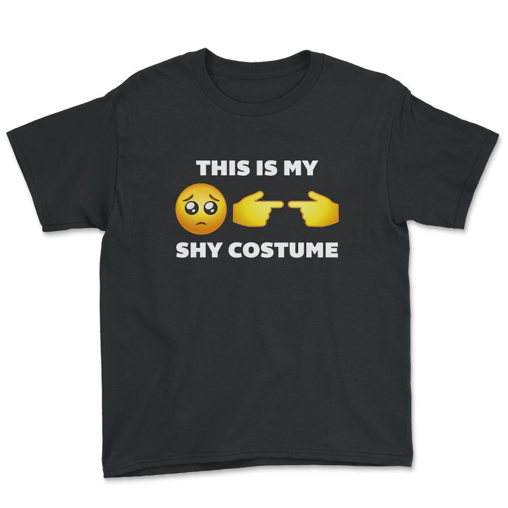 Shy Quote Halloween Costume Shy Fingers & Emoticon graphic - Youth Tee - Black
