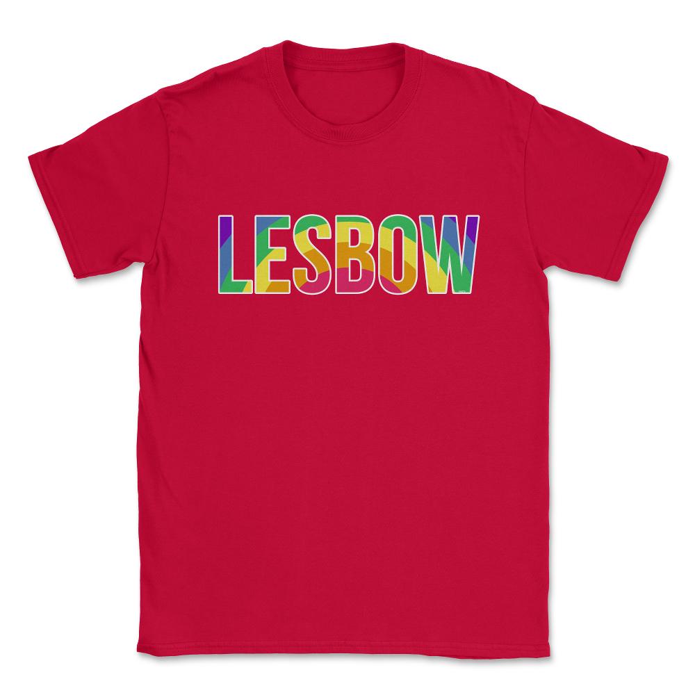 Lesbow Rainbow Word Gay Pride Month 2 t-shirt Shirt Tee Gift Unisex - Red