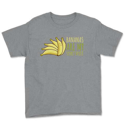 Bananas are My Spirit Fruit Funny Humor product Youth Tee - Grey Heather