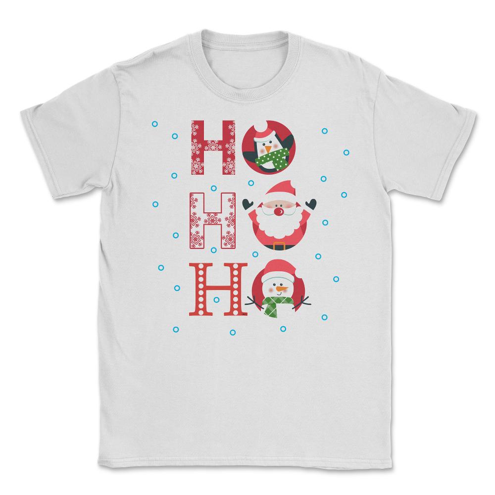 HO HO HO Christmas Funny Humor T-Shirt Tee Gift Unisex T-Shirt - White