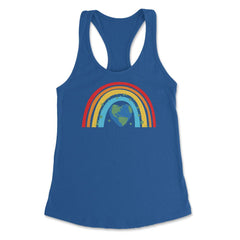 Bohemian Rainbow Earth Day Awareness Environmental Heart product - Royal