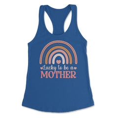 Lucky to be a Mother Women’s Bohemian Rainbow Mother's Day product - Royal
