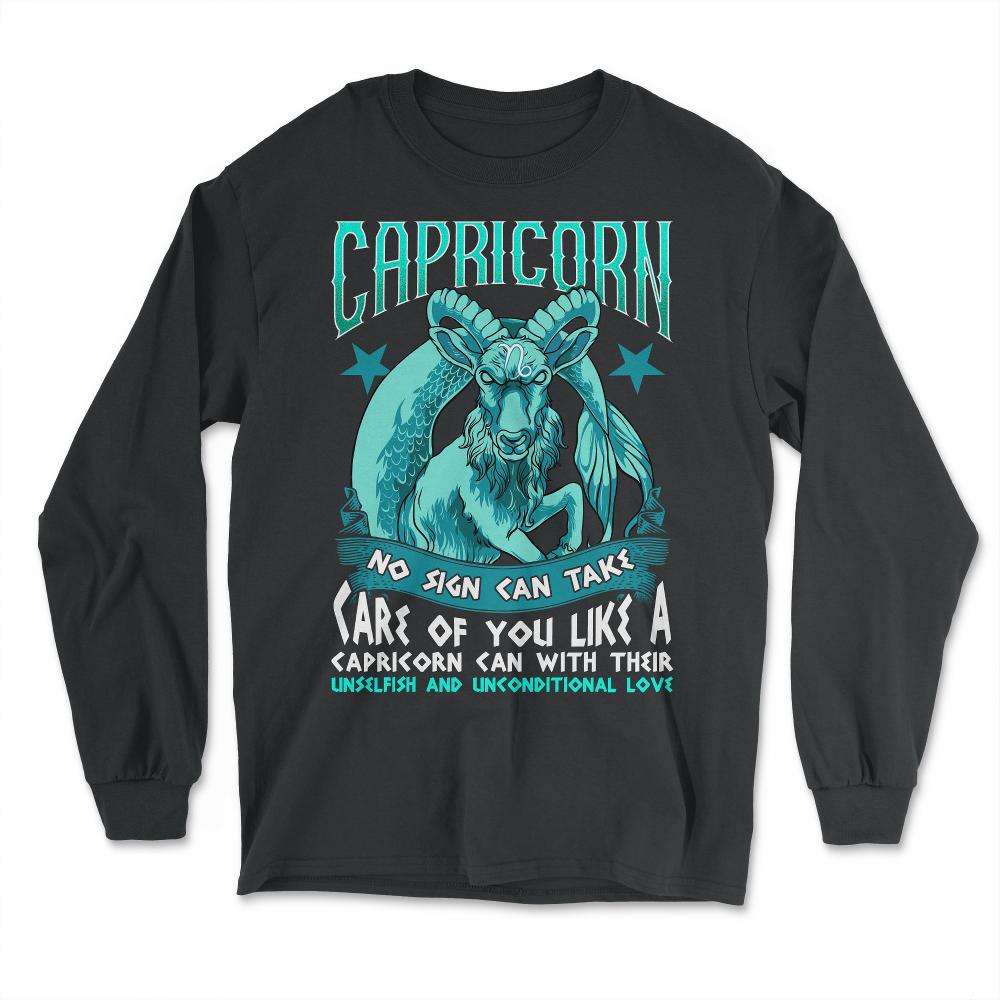 Capricorn Zodiac Sign Retro Greek Style Art print - Long Sleeve T-Shirt - Black