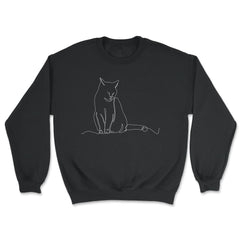 Outline Cat Theme Design for Line Art Lovers design - Unisex Sweatshirt - Black