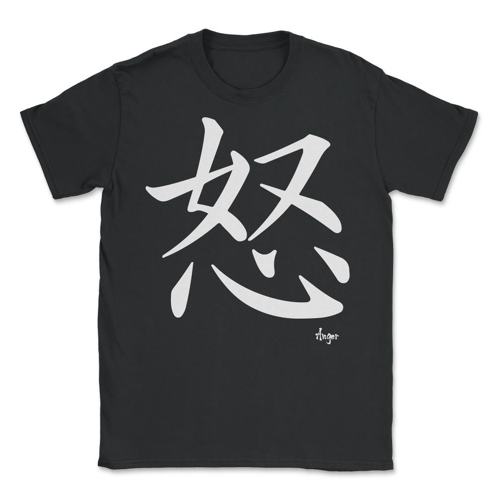 Anger Kanji Japanese Calligraphy Symbol design - Unisex T-Shirt - Black