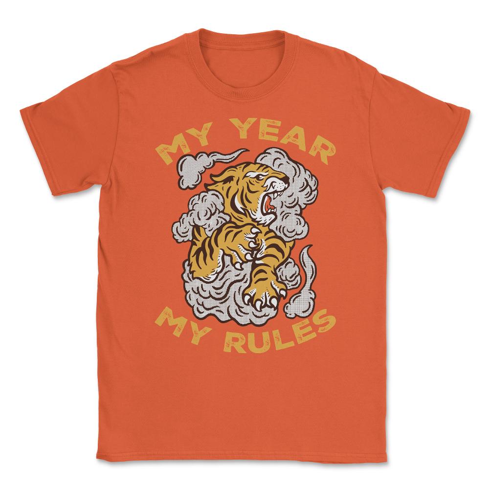 My Year My Rules Retro Vintage Year of the Tiger Meme Quote design - Orange