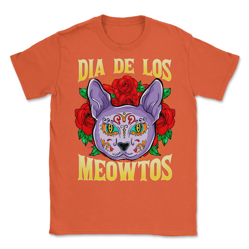 Dia de los Meowtos Funny Halloween Cat Unisex T-Shirt - Orange