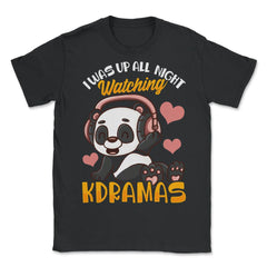 Cute Kawaii Panda Korean K-Drama Lover Funny print - Unisex T-Shirt - Black