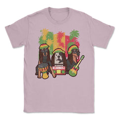 Reggae Music Dogs with Instruments and Rasta Hats Design graphic - Light Pink