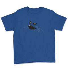 Black Cat Face Halloween T Shirt  & Gifts Youth Tee - Royal Blue
