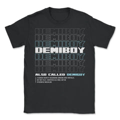 Demiboy Definition Male & Agender Color Flag Pride print - Unisex T-Shirt - Black