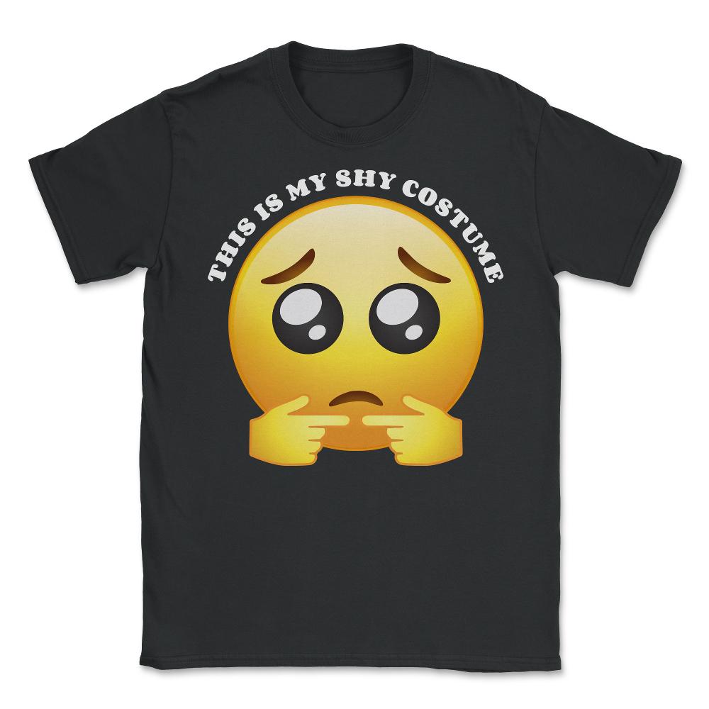 Shy Quote Halloween Costume Shy Emoticon & Fingers product - Unisex T-Shirt - Black