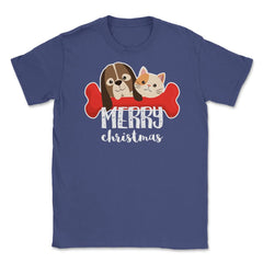 Pet Lovers Merry Christmas Funny T-Shirt Tee Gift Unisex T-Shirt - Purple