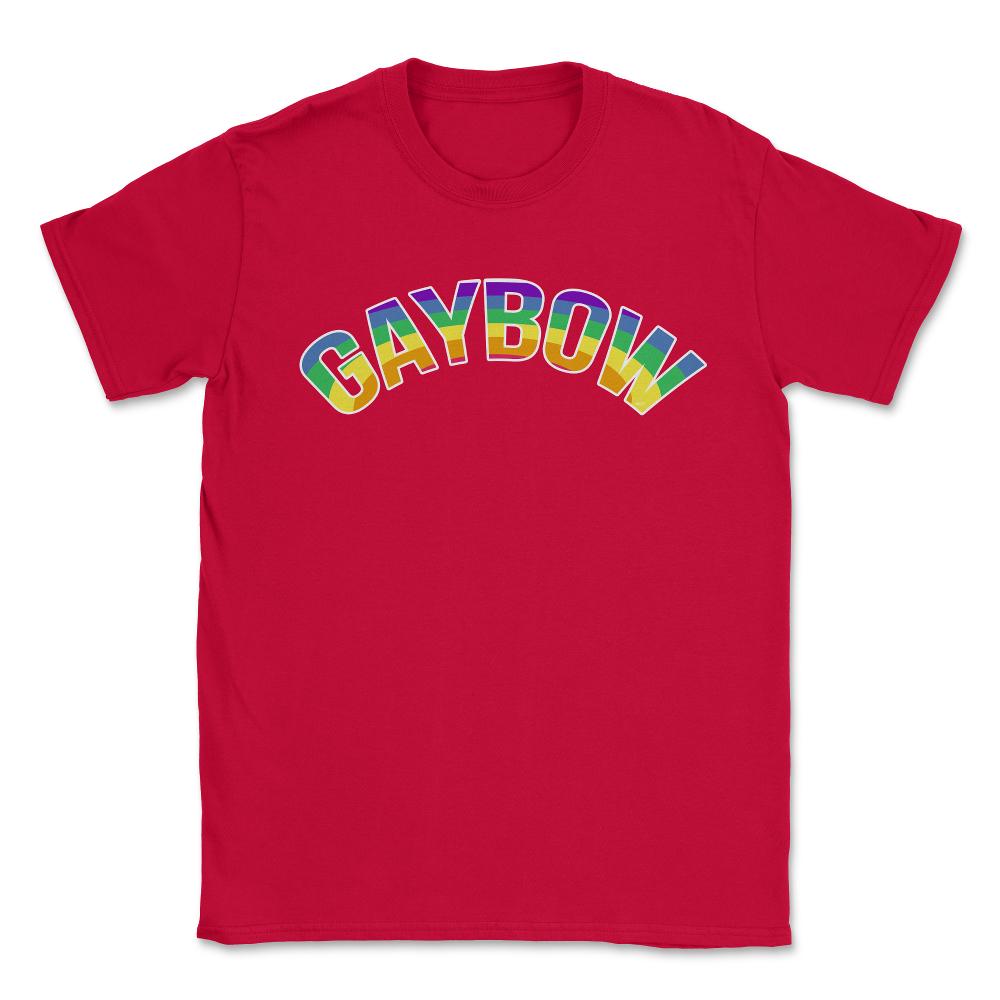 Gaybow Rainbow Word Art Gay Pride t-shirt Shirt Tee Gift Unisex - Red