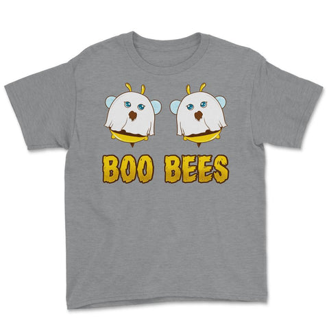 Boo Bees Halloween Ghost Bees Characters Funny Youth Tee - Grey Heather