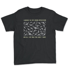 I Survived the 2021 Cicada Infestation Funny Meme Design product - Youth Tee - Black