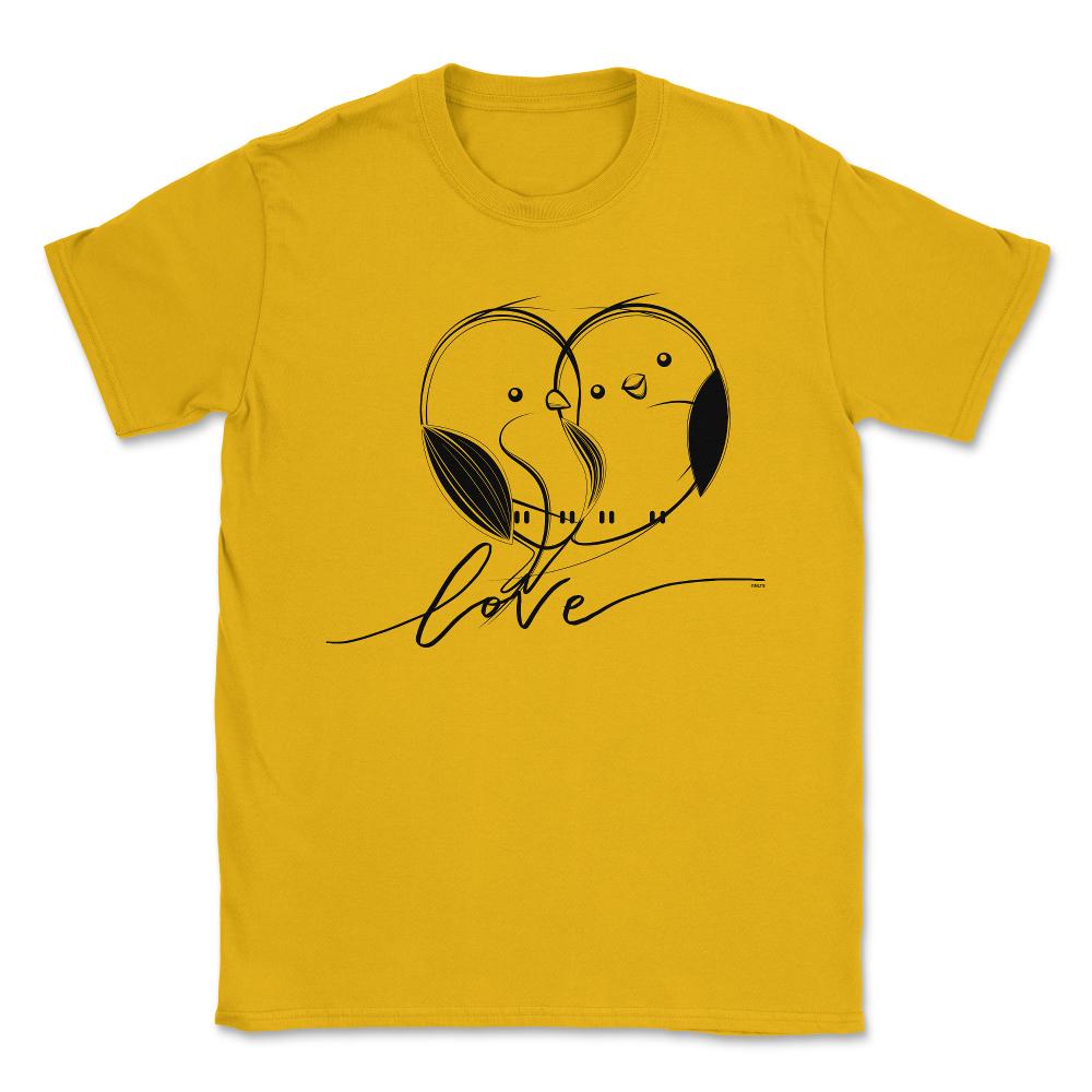 Birds in Love t-shirt Unisex T-Shirt - Gold