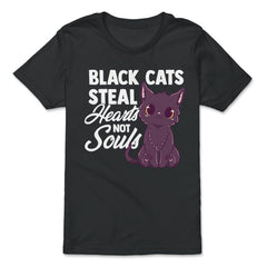 Black Cats Steal Hearts Not Souls Kawaii Black Kitten design - Premium Youth Tee - Black