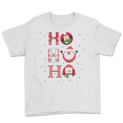 HO HO HO Christmas Funny Humor T-Shirt Tee Gift Youth Tee - White
