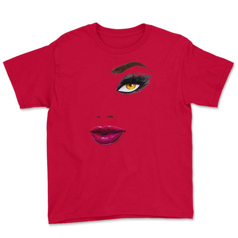 Eyelashes Makeup in Vogue Youth Tee - Red