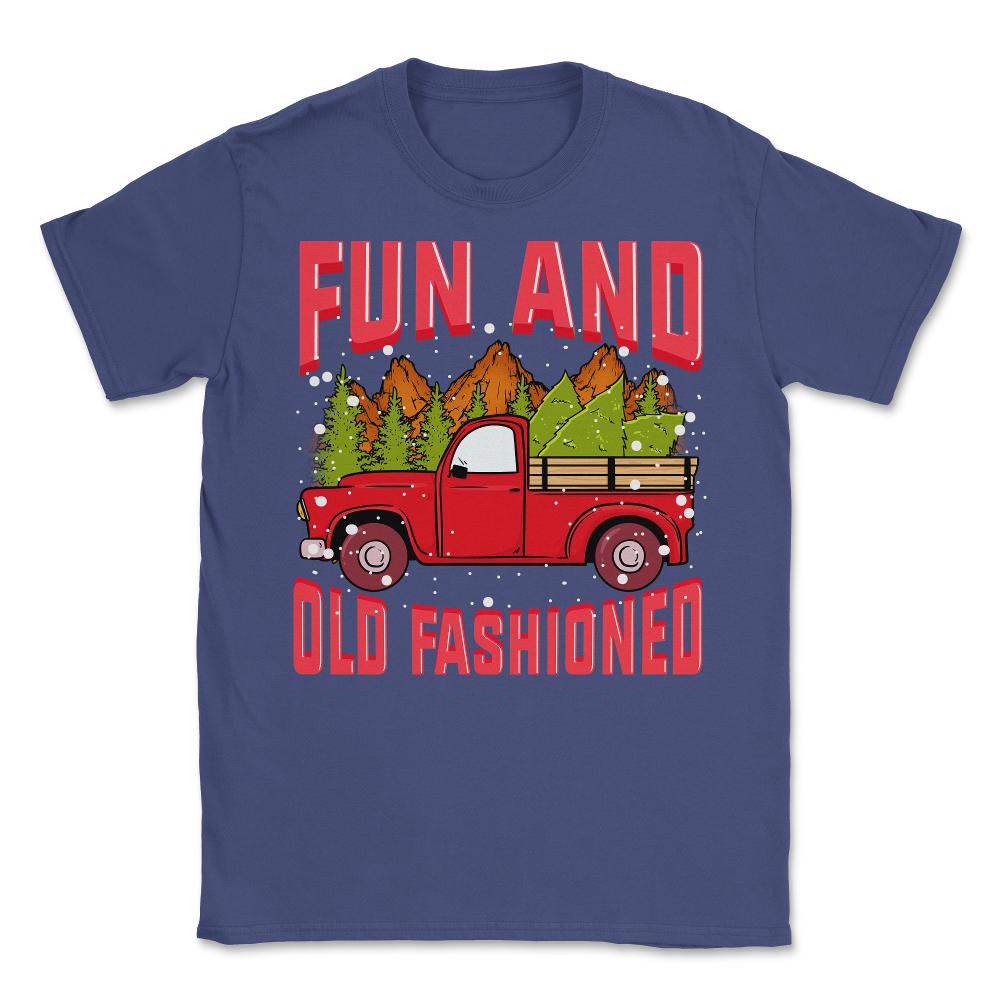 Fun Old fashioned Christmas Retro Vintage Truck Funny  Unisex T-Shirt - Purple