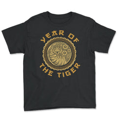 Year of the Tiger 2022 Chinese Golden Color Tiger Circle design Youth - Black