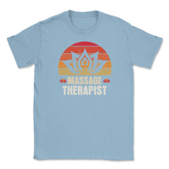 Massage Therapist Lotus Flower Retro Vintage product Unisex T-Shirt - Light Blue