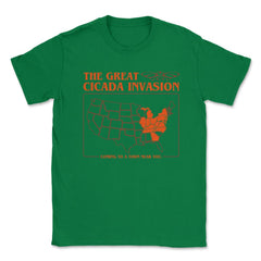 Cicada Invasion Coming to These States in US Map Cool graphic Unisex - Green