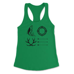 Funny Love Fishing And Hunting Antler Fish Target Arrow graphic - Kelly Green