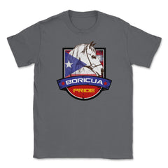 Boricua Pride Horse & Puerto Rico Flag T-Shirt & Gifts Unisex T-Shirt - Smoke Grey
