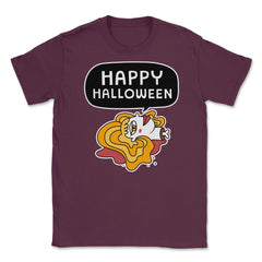Halloween Funny Decapitated Cartoon Shirt Gifts  Unisex T-Shirt - Maroon