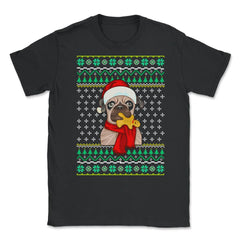 French Bulldog Ugly Christmas Sweater Funny Humor Unisex T-Shirt - Black
