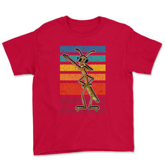 Dabbing Stick Bug Funny Insect Dancing Retro Style Humor graphic - Red