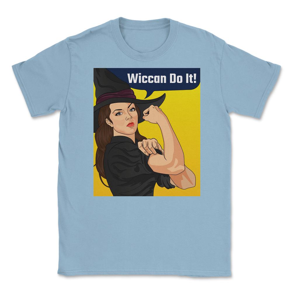 Rosie the Riveter Wiccan Do It! Feminist Witch Retro print Unisex - Light Blue
