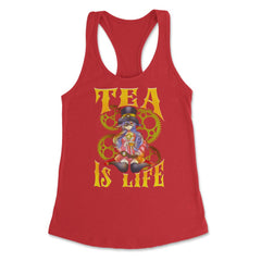 Steampunk Anime Girl Tea Is Life Mechanical Gears Industrial product - Red